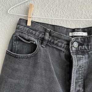 PACSUN BLACK DISTRESSED HIGH RISE STRAIGHT JEANS SIZE 28